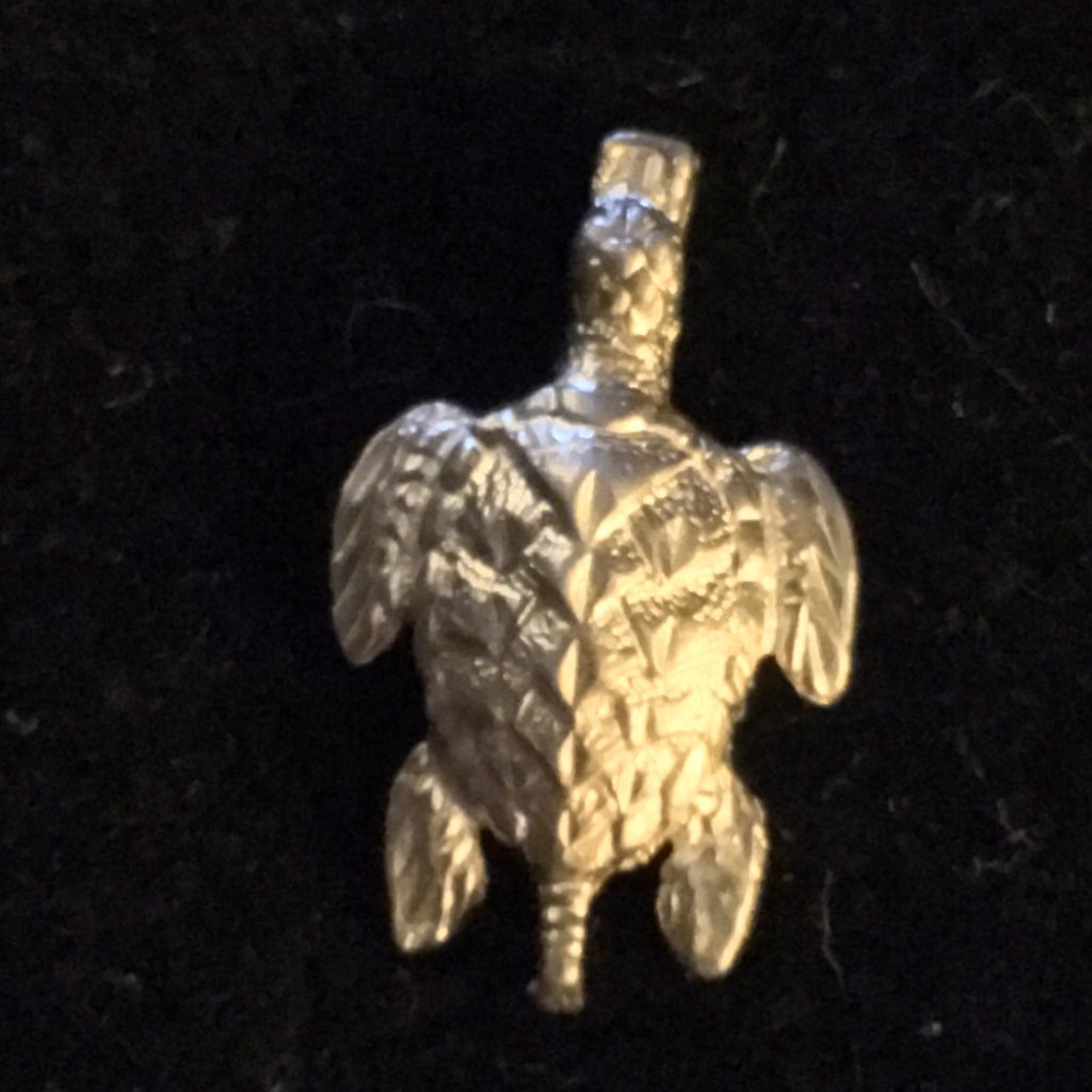 Unfinished Sea Turtle Pendant In Sterling Silver 60$
